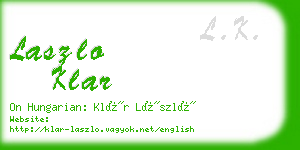 laszlo klar business card